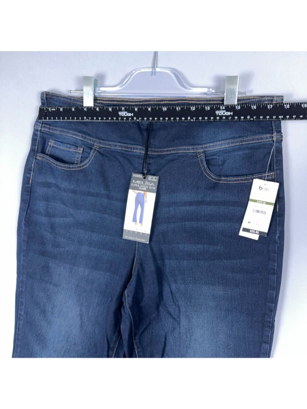 Sofia Jeans By Sofia Vergara Melisa Super High-Rise Flare Jeans Size 18 Pull On - Picture 8 of 12